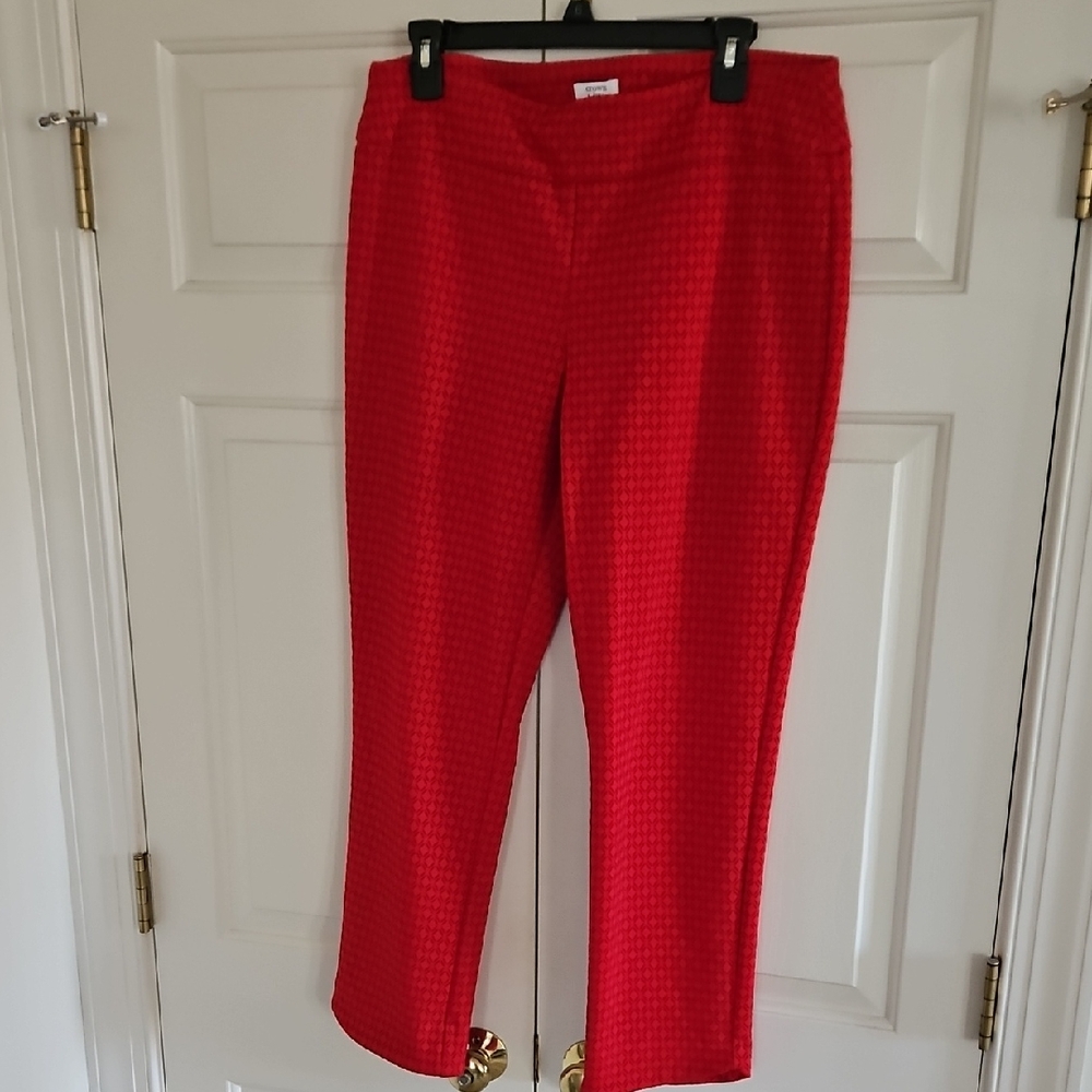 Crown & Ivy Red Velvet Pant Size 10